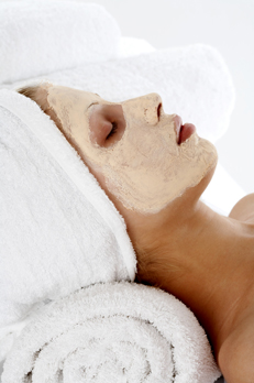 woman getting facial